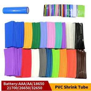20/50/100pcs PVC 열 수축 튜브 18650/21700/26650/AA Lipo 배터리 랩 Precut 절연 필름 커버 슬리브 케이