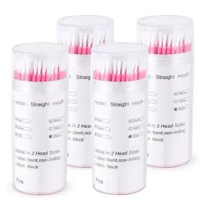 안화 일회용 마이크로 어플리케이터 디스펜서로 400개 굽힘 가능한 브러시 속눈썹 연장용 방수 면봉 구강