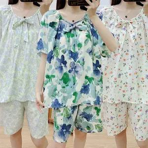 [로즈엘리][잠옷세트] 아이스쿨 꽃무늬 냉감실크 반팔 파자마 상하세트 여름 홈웨어 3컬러 2026