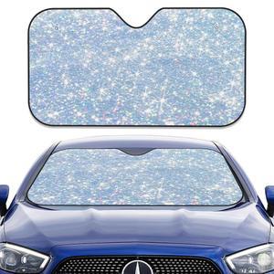 우아오아이아의 전면 윈드실드 선쉐이드, 펄 시크린 글리터 반짝이는 자동차 선쉐이드 트럭 SUV용 열 자외선 차단제, 56 x 28 인치, BBB0B-B10