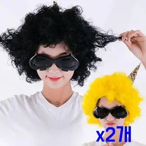 TBZ 파티행사소품 뿔도깨비 뽀글머리가발 x2개 무대가발