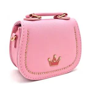 크라운 큐빅 러블리 백 크로스가방 연핑크선물용백 여아백 여자아이 미니백 공주핸드백 어린이 어린이날