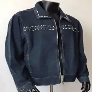 슬램덩크 남사친 데님 가을 쇼트 자켓 입체 큐빅 진주 커플 청자켓 코트 스트릿 HO3