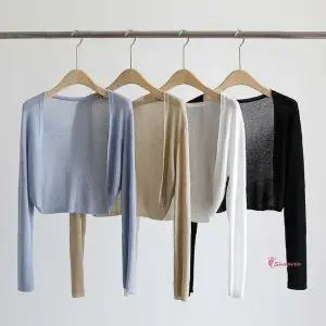 여리여리핏 심플 시스루 크롭가디건abc141