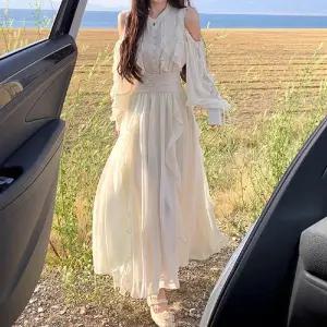 스파이더맨 원피스 가을 여친 바캉스 이른 긴팔 오프숄더 OPH3