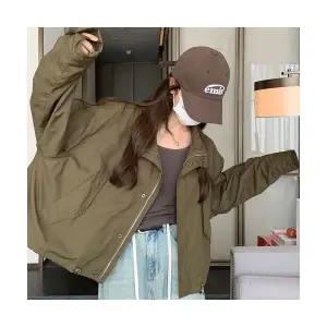 바람막이 점퍼 여성 잠바 밀리터리 그린 트렌치코트 봄가을 재킷 쇼트 admr3