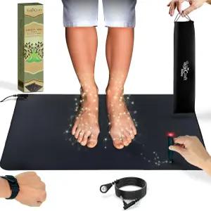 LuxeCraft 발용 접지 매트 미끄럼 방지 PU 가죽 테스터 펜 손목 밴드 및 연결 코드가 있는 더 나은 수면