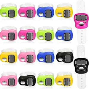 타투오 18피스 핸드 집계 카운터 5 디지털 핑거 클리커 리셋 가능한 랩 핸드헬드 기계식 번호 클릭