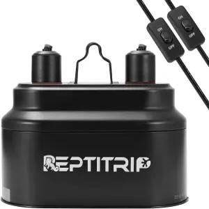 스위치가 있는 듀얼 파충류 조명 기구 열 램프 수염 용을 위한 테라리움 UVB 전구 각각 최대 160W 미포함