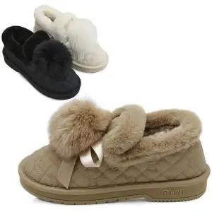 [카미엣뮤즈]퀼팅 퍼 슈즈_KM24w159