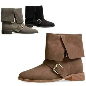 [카미엣뮤즈]벨트 스웨이드 하프부츠_KM24w178