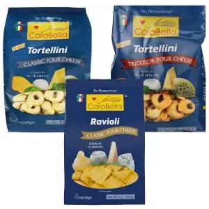 코라벨라 토르텔리니와 라비올리 파스타 버라이어티 팩 - 삼색 클래식 포 치즈 방부제 없음 프리미엄 재료
