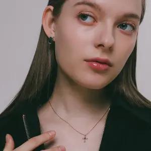 [제이로렌]제이로렌 14K 청다이아 크로스 로즈골드 목걸이 G0291