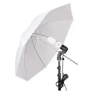 조명 우산 화이트 113cm 엄브렐라 LED라이트 플래시