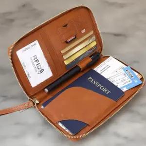 [옷자락]남녀 공용 해외여행 여권 카드 지퍼 지갑