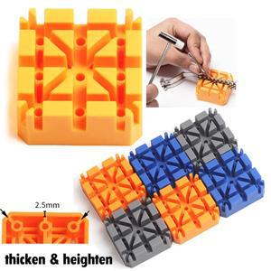 두꺼운 시계 밴드 팔찌 홀더 스트랩 핀 리무버 수리 도구 블록 해머 펀치 키트 고정베이스 액세서리