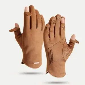 스웨이드 핑거홀 바이크 보온 터치장갑 기모 방한 논