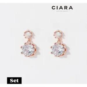 [씨아라][귀걸이 목걸이SET] CIARA 14K Perego 오또 빅캐럿스톤