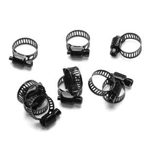 블랙 웜 드라이브 호스 클램프  3/8 인치  10 개  20 개 스테인레스 스틸 조정 가능 연료 파이프 라인 사이