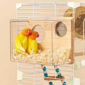 투명 새 둥지 번식 상자 케이지 Arakeet 아크릴 앵무새 집 걸이새장 액세서리