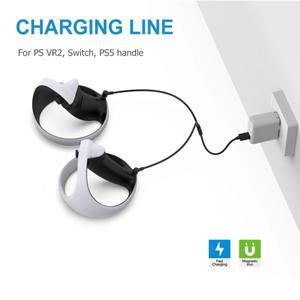마그네틱 조이스틱 충전 라인 플러그 앤 플레이 범용 USB Type-C 게임 핸들 PS VR2용 공간 절약 액세서리