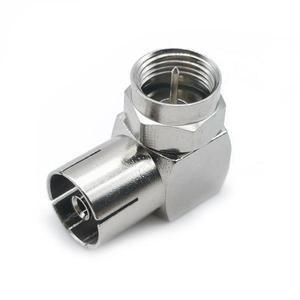 위성 FM 동축 케이블 안테나용 호환 구리 TV 커넥터 F 수-TV  암 IEC PAL 직각 어댑터 1PC