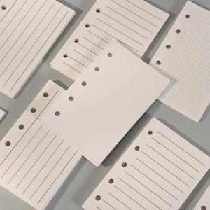 M5 40매 루스리프 노트 리필 나선형 바인더 내부 페이지 주간 월간 할 일 라인 도트 그리드 종이 문구