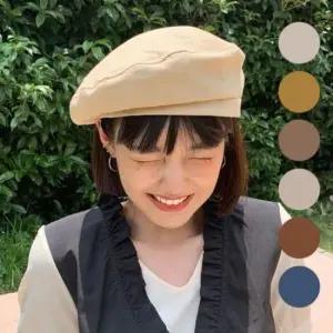 여성 외출 패션 모자 컬러풀 무지 디자인 베레모 캐주얼 빵모자 화가 빈티지 특전사 군인