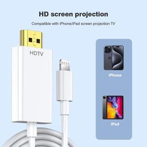 iPhone 호환  디지털 AV 어댑터 용 호환 HDMI 케이블에  Lightning TV 프로젝터 모니터 1080P HD 비디오 동