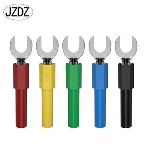 10PCS 6MM 절연 포크 스페이드 U 형 와이어 커넥터 전기 압착 단자 구리 바나나 소켓 4mm J.20016
