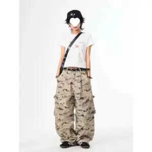 샤오원샵 여름 팬츠 남성용 청 배기핏 힙 키작남 카무플라주 트렌드 꾹2