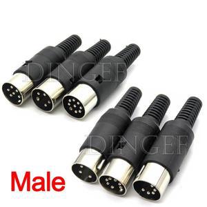 S터미널 패널 마운트 암 수 잭 DIN 어댑터 MIDI 케이블 커넥터 3 핀 4 5 6 7 8 로트 당 2개