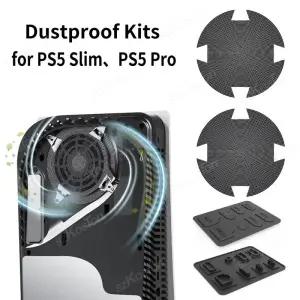 게임기교체부품 쿨링 팬 통풍구 PS5 Slim Pro 먼지 필터 게임 콘솔 방진 키트 실리콘 콘센트 세트