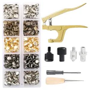 리벳못 리베트 6810mm 구리 더블 캡 리벳 스터드 라운드 네일 스파이크 Leathercraft 신발 가방 벨트 의류