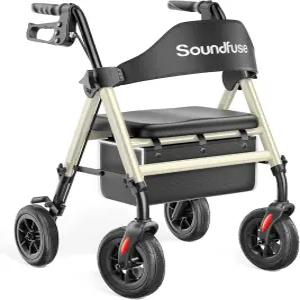 좌석이 있는 시니어용 사운드퓨즈 롤레이터 워커 접이식 경량 롤링 8인치 대형 PU 휠 인체공학적 시트 듀얼