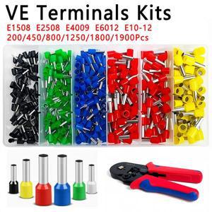 200/450/800/1250/1800/1900Pcs 내구성 압착 단자 압력 연결 링이 전기 커넥터 E0508 E7508