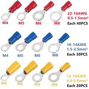 140/200/360PCS 모듬 압착 스페이드 터미널 절연 전기 와이어 커넥터 키트
