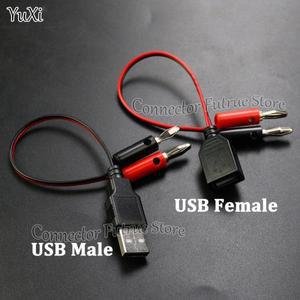 1PCS USB 남성/여성 4MM 바나나 플러그  리드 여성 충전 케이블 소켓-바나나 연결 전도성 와이어