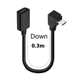 C타입 암 마이크로 B 수 USB 충전기 데이터 OTG 케이블 어댑터 oy 좌측 우측 위 아래 90 각도