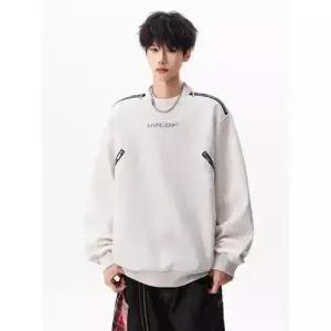 코아픽샵 남사친 캐주얼 레터링 봄가을 라운드넥 배색 후드 프린트 맨투맨 키작남 꾹3