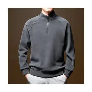 코아픽샵 남자 키작남 맨투맨 반집업 차이나 후드 가을 기모 도톰 캐주얼 트렌드 솔리드 상의 꾹3