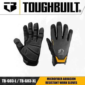 TOUGHBUILT TB-G03-L / Microfiber Abrasion Resistant Work Gloves Hand Protection Power Tool Accessori