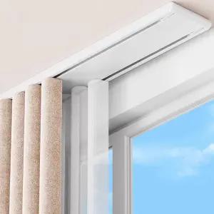 KUZRZNH 이중 줄 커튼 트랙 천장 장착 무소음 헤비 듀티 시스템 슬라이딩 레일 침실 거실 병원용 칸막이