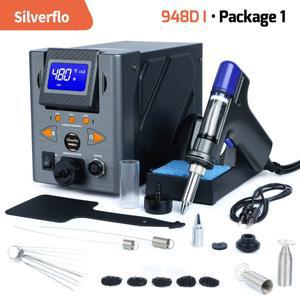 실버플로 디솔더링 스테이션 110W 건 흡입 주석 진공 납땜 슬립 모드 948D-I