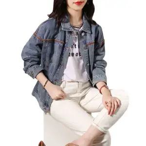 블랙팬서 데님 여성용 빈티지 가을 숏구제 코트 카고 OPH3