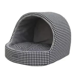 애견하우스 강아지 체크 하우스 블랙 대형 고양이 방석 숨숨집 1P