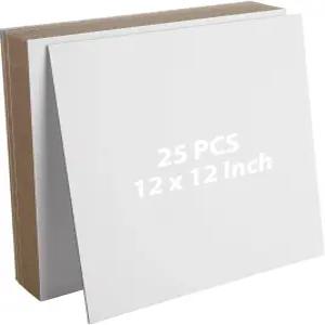 책 제본용 SHUESS 25매 12 x 12인치 북보드 2mm 두꺼운 화이트 칩보드 카드보드 시트 커버 상자 제작 뒷면