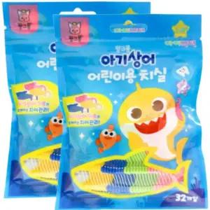 태양생활건건강 핑크퐁 일회용 어린이 치실 32개입 X 2