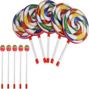 러버뮤직 5PCS 막대팝 모양 드럼 핸드드럼 음악 사운드 악기 컬러풀