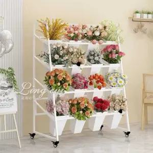 꽃다발거치대 스탠드 철제 중형 꽃다발 식물 화분 걸이대